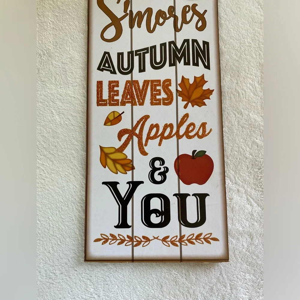 NWT Every Year I Fall For Pumpkins Hanging Sign with Sparkly Accents